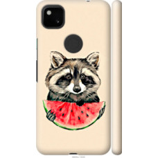 Чехол на Google Pixel 4A Енотик с арбузом (4605c-1935)