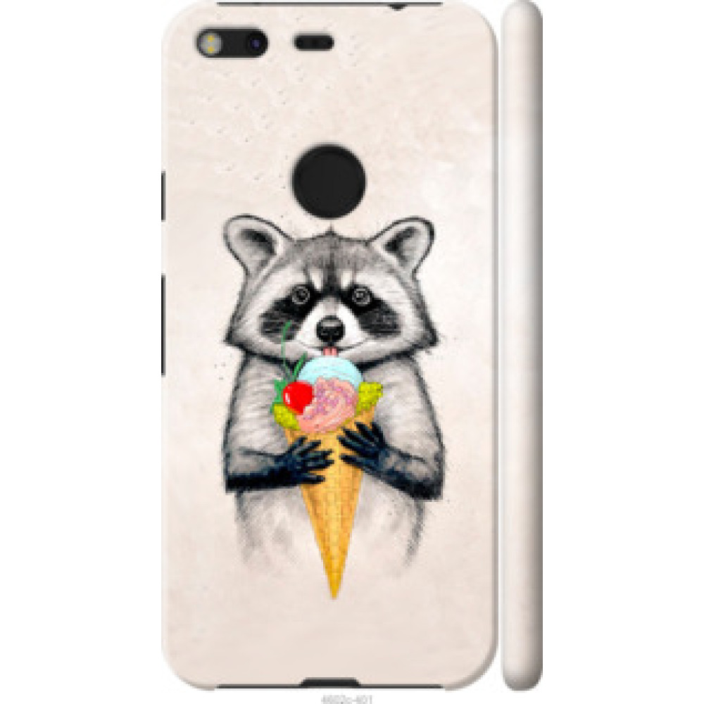 Чехол на Google Pixel XL Енотик с мороженым (4602c-401)