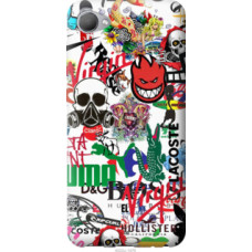 Чехол на HTC Desire 12 Many different logos (4022u-1476)