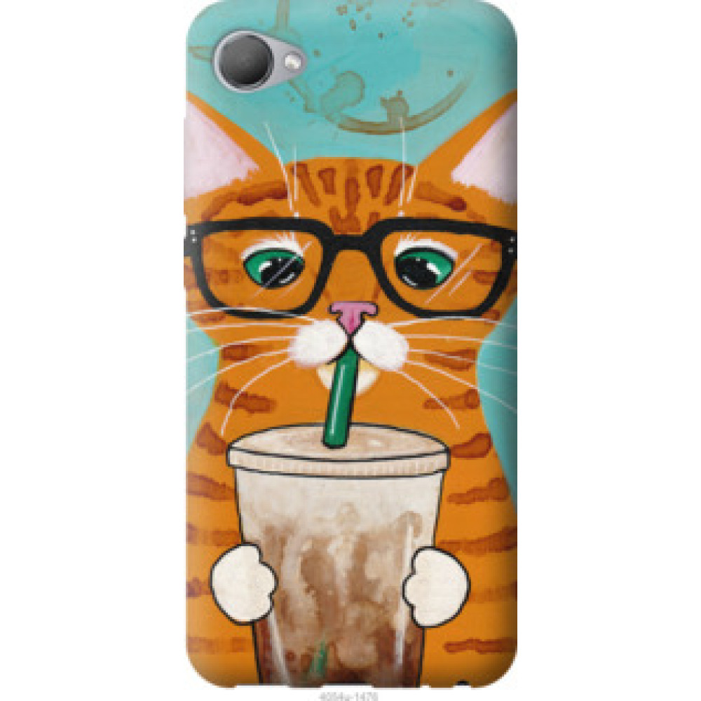 Чехол на HTC Desire 12 Зеленоглазый кот в очках (4054u-1476)