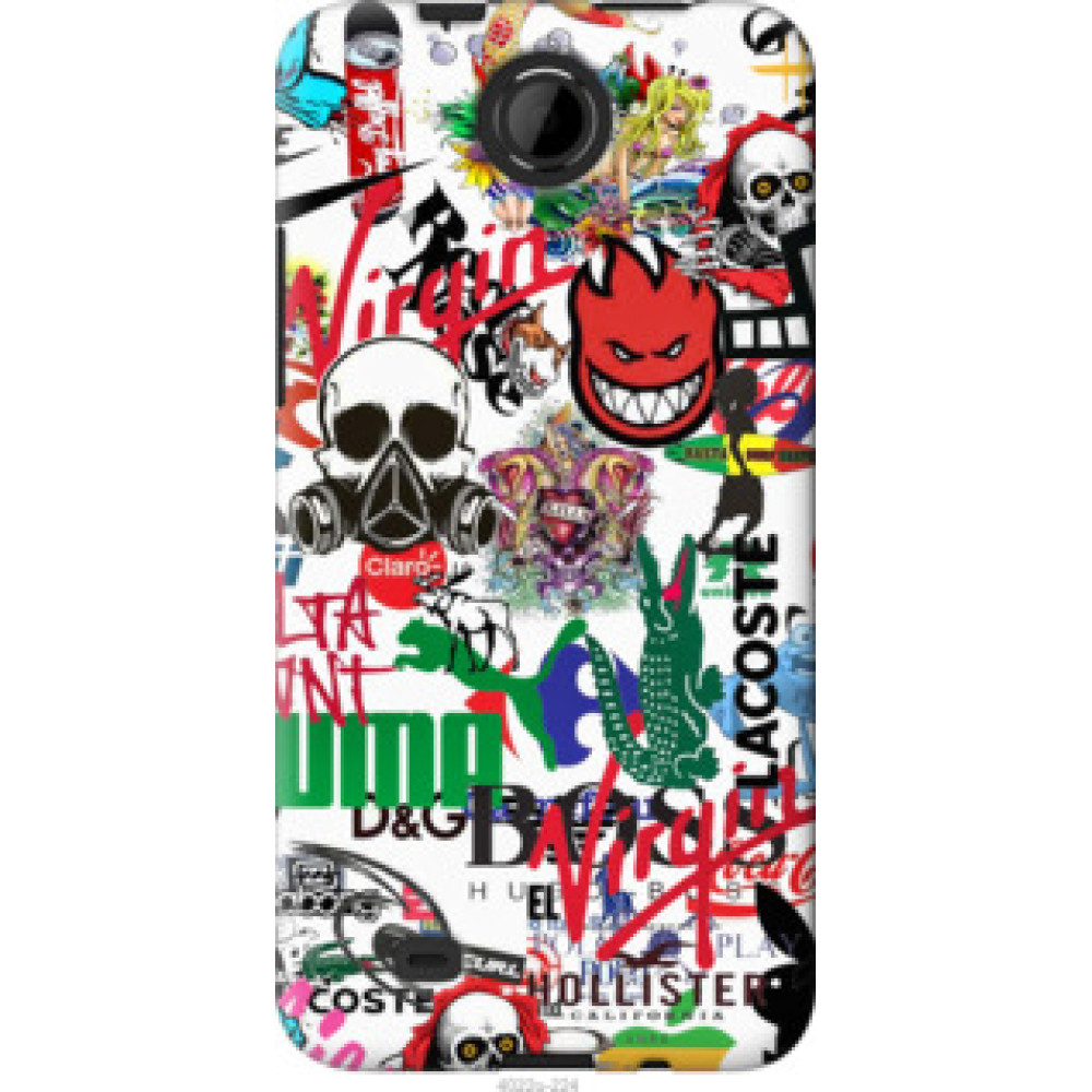 Чехол на HTC Desire 300 Many different logos (4022u-224)