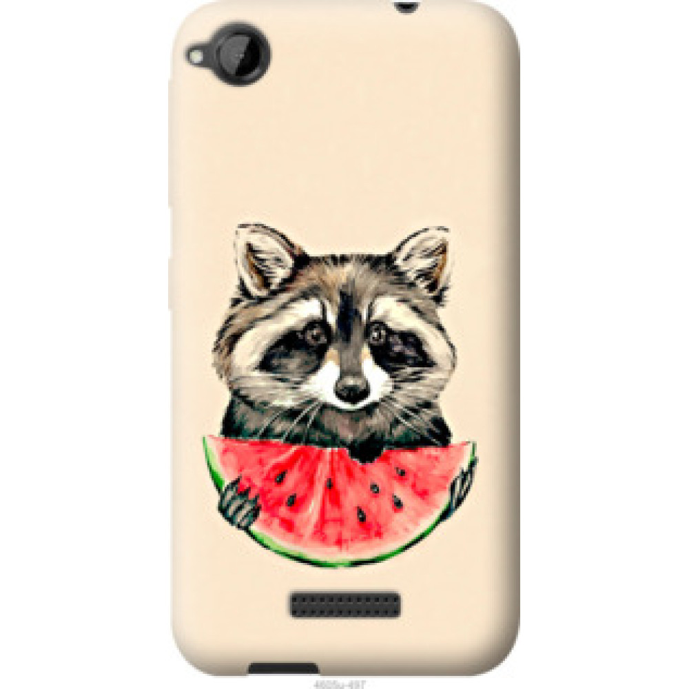 Чехол на HTC Desire 320 Енотик с арбузом (4605u-497)