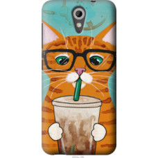 Чехол на HTC Desire 620 Зеленоглазый кот в очках (4054u-186)
