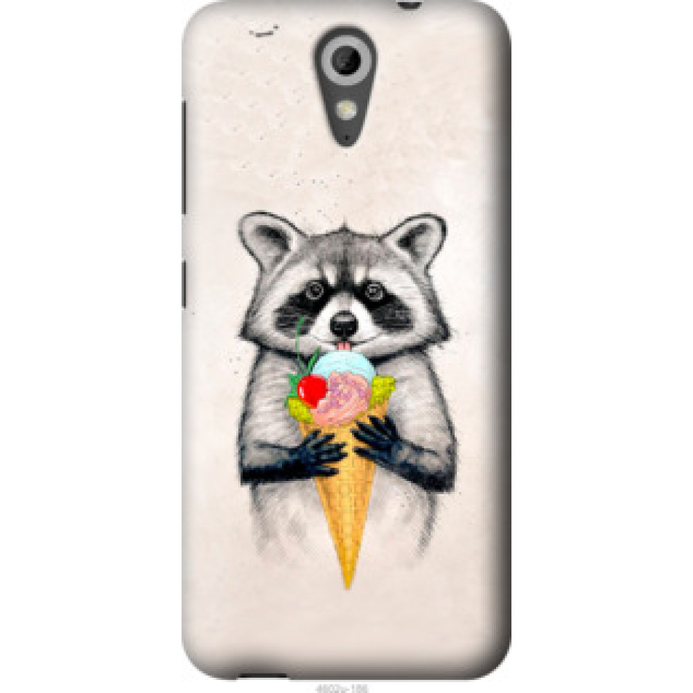 Чехол на HTC Desire 620 Енотик с мороженым (4602u-186)