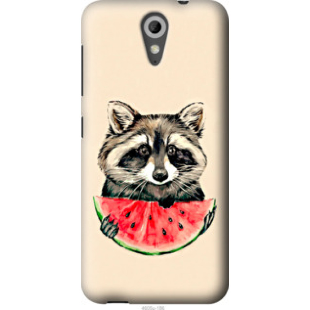 Чехол на HTC Desire 620 Енотик с арбузом (4605u-186)
