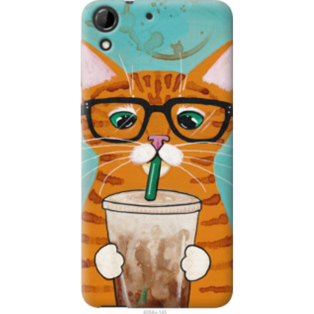 Чехол на HTC Desire 728G Зеленоглазый кот в очках (4054u-145)