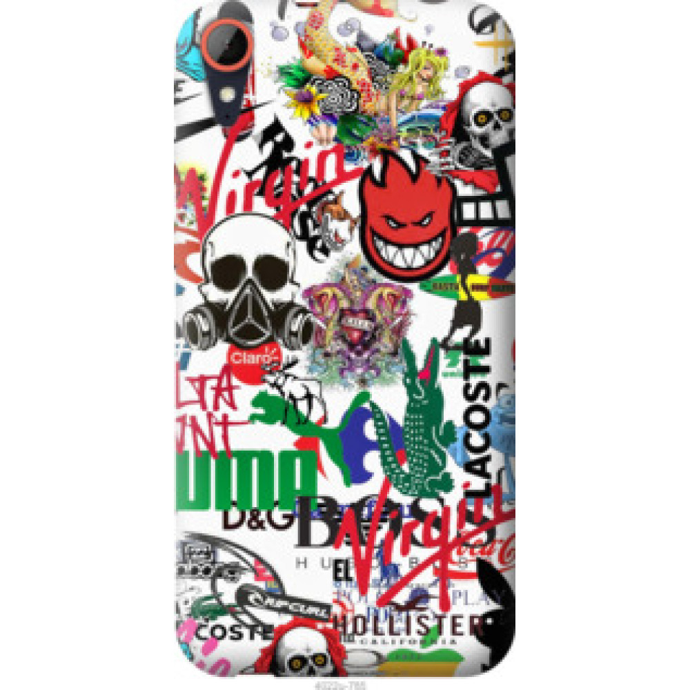 Чехол на HTC Desire 830 Many different logos (4022u-785)