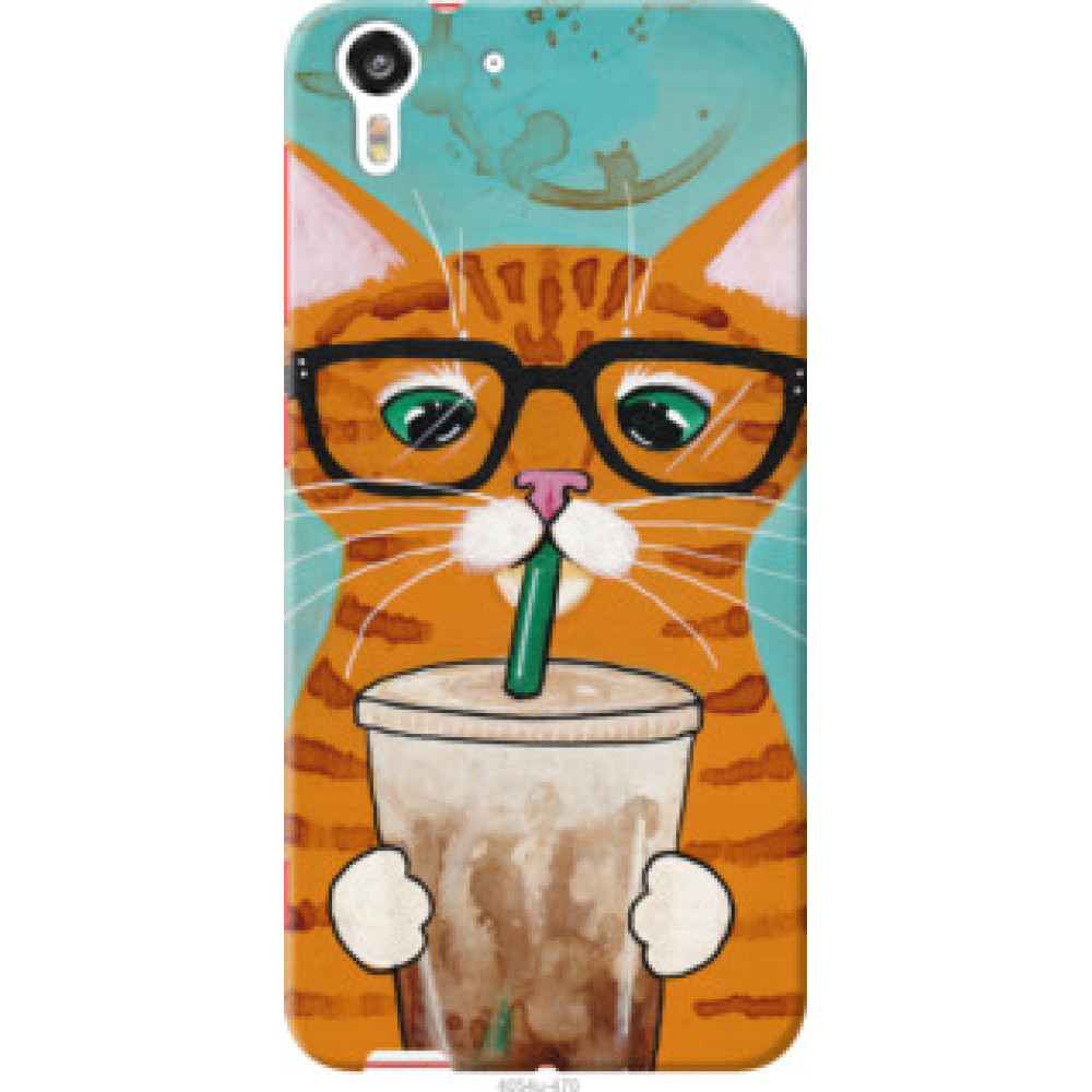 Чехол на HTC Desire Eye Зеленоглазый кот в очках (4054u-470)