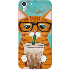 Чехол на HTC Desire Eye Зеленоглазый кот в очках (4054u-470)