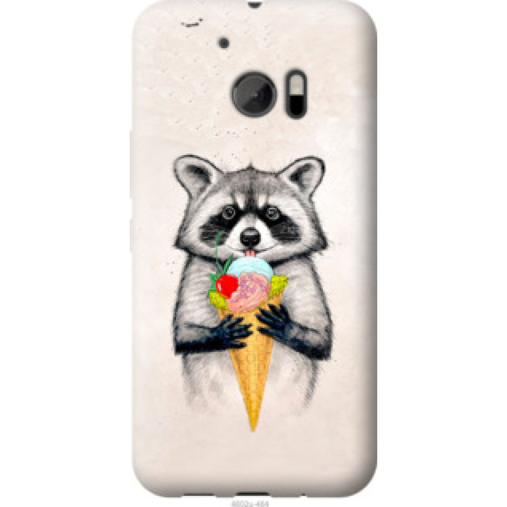 Чохол на HTC 10 Енотик с мороженым (4602u-464)