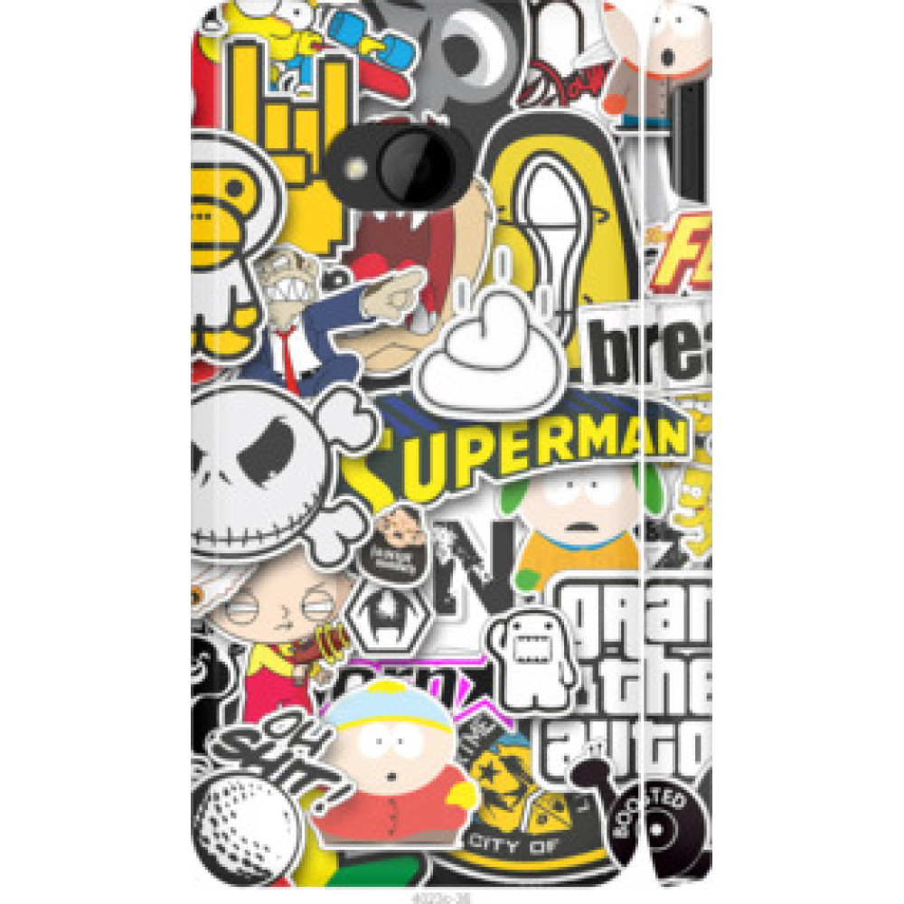 Чехол на HTC One M7 Popular logos (4023c-36)