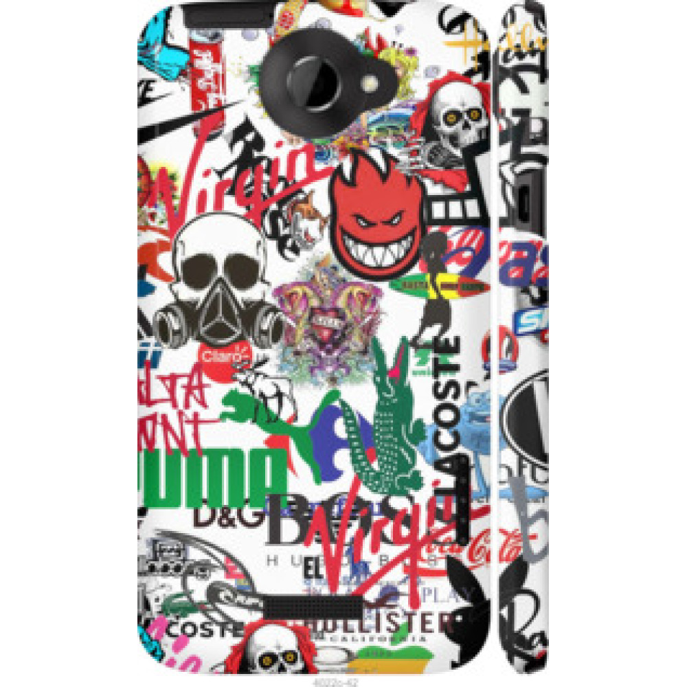 Чехол на HTC One X Many different logos (4022c-42)