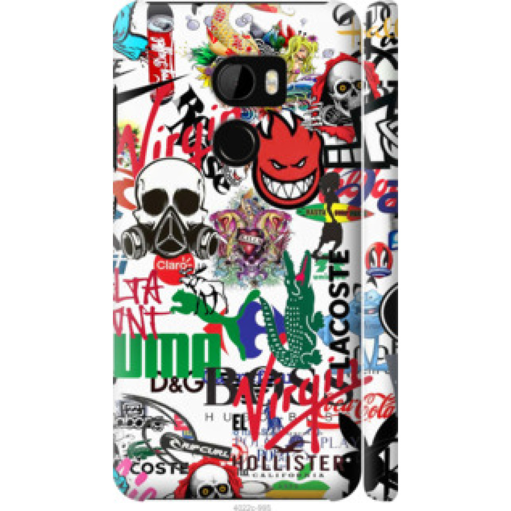 Чехол на HTC One X10 Many different logos (4022c-995)