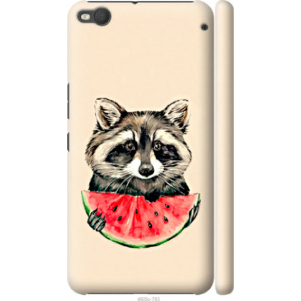 Чехол на HTC One X9 Енотик с арбузом (4605c-783)
