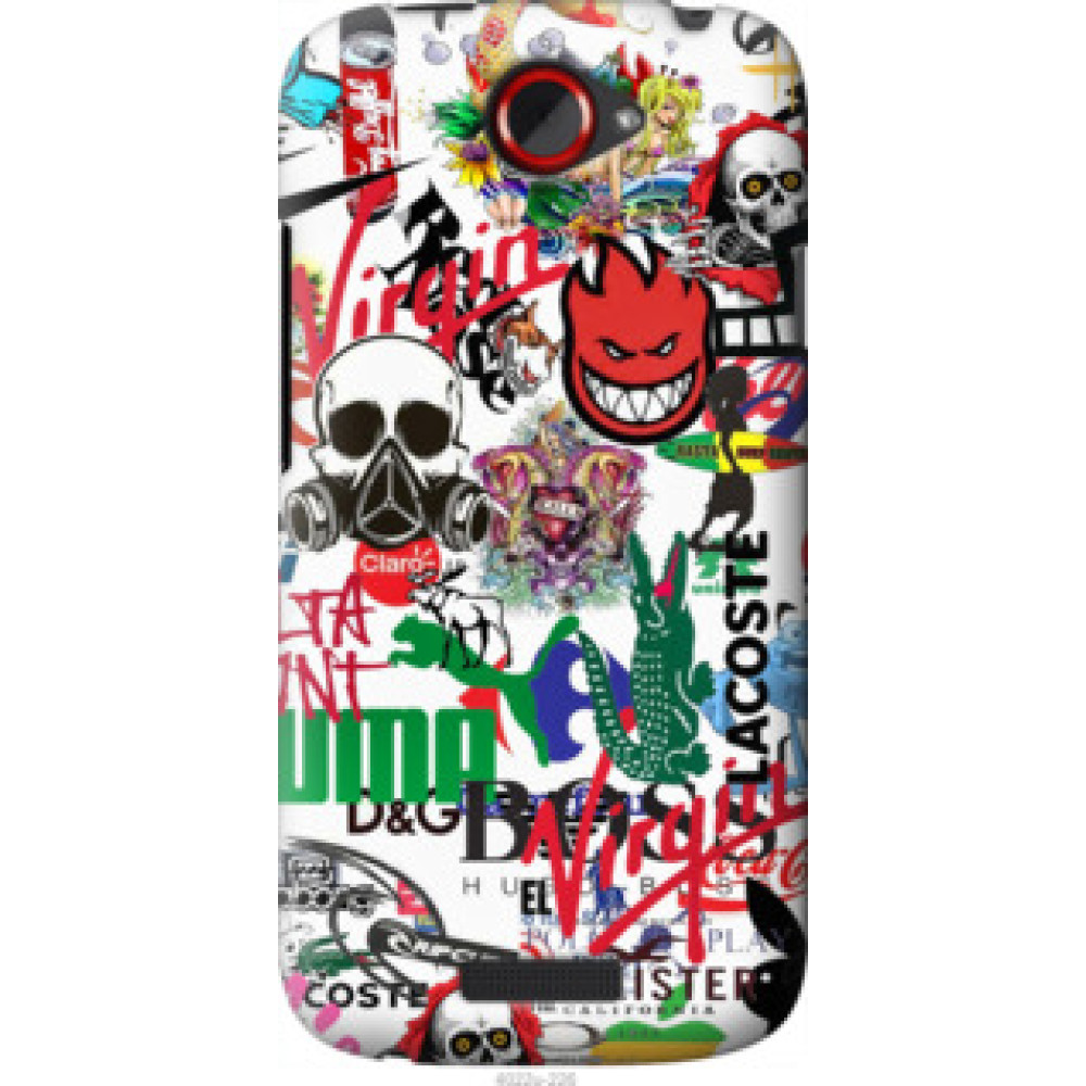 Чехол на HTC One S z560e Many different logos (4022u-226)