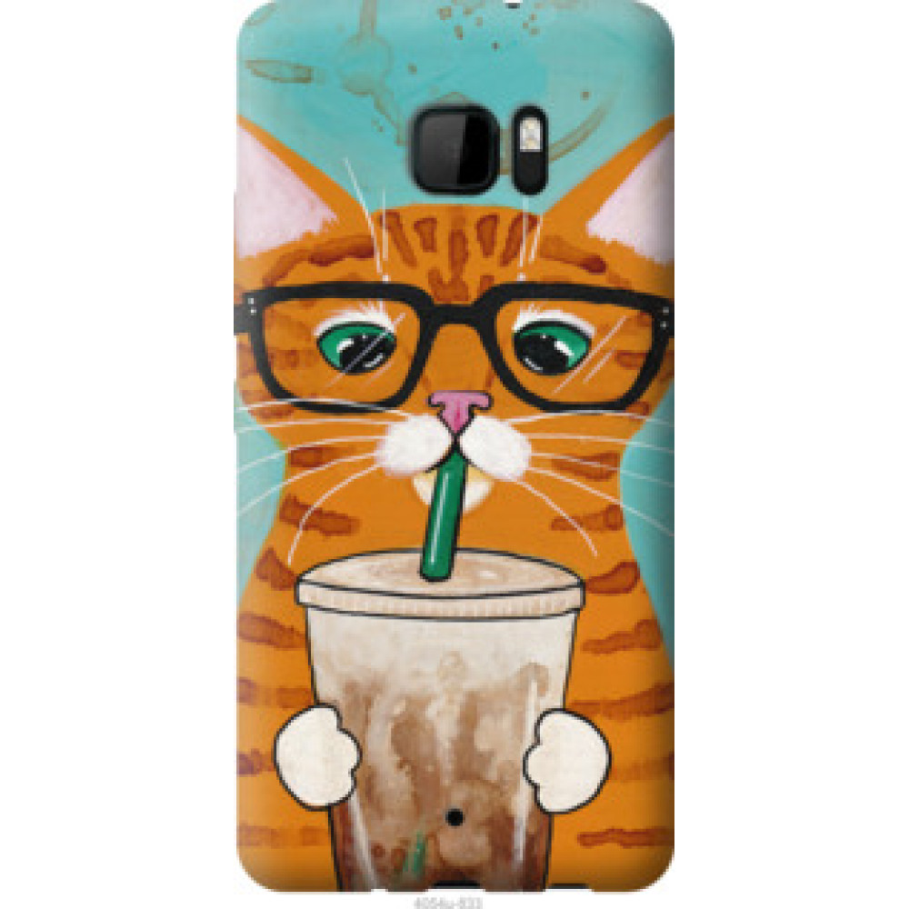 Чехол на HTC U Ultra Зеленоглазый кот в очках (4054u-833)