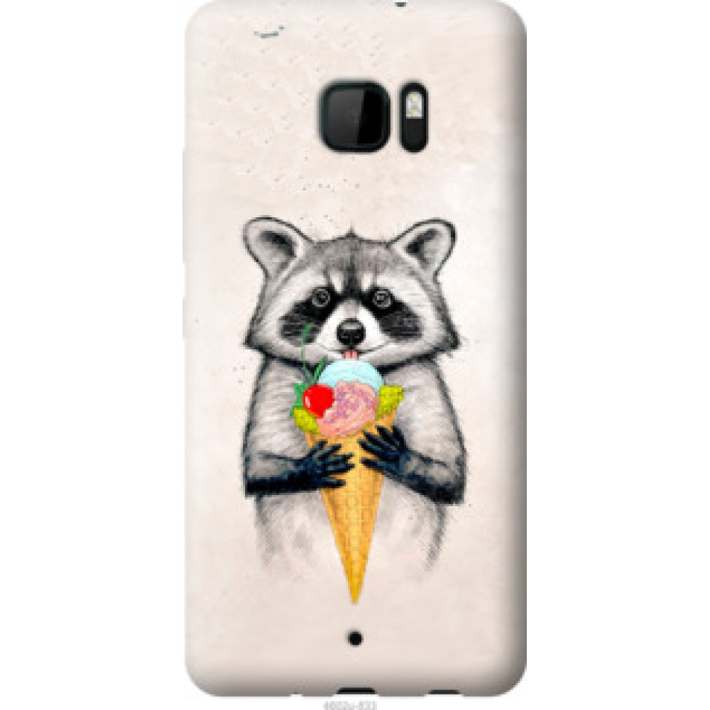 Чехол на HTC U Ultra Енотик с мороженым (4602u-833)