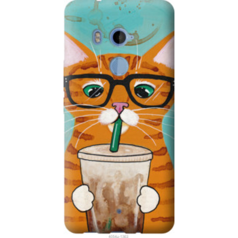 Чохол на HTC U11 Plus Зеленоглазый кот в очках (4054u-1363)