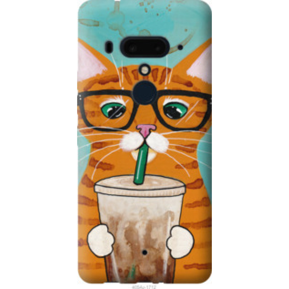 Чохол на HTC U12 Plus Зеленоглазый кот в очках (4054u-1712)