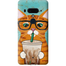 Чехол на HTC U12 Plus Зеленоглазый кот в очках (4054u-1712)