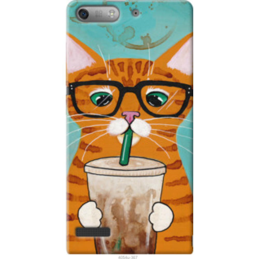 Чехол на Huawei Ascend G6 Зеленоглазый кот в очках (4054u-367)