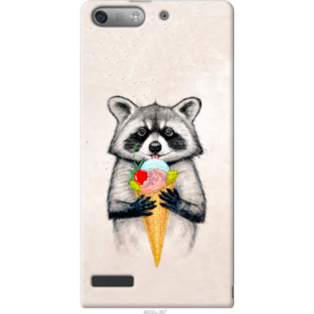 Чехол на Huawei Ascend G6 Енотик с мороженым (4602u-367)