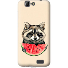 Чехол на Huawei Ascend G7 Енотик с арбузом (4605u-147)