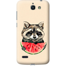 Чехол на Huawei G730 Енотик с арбузом (4605u-369)