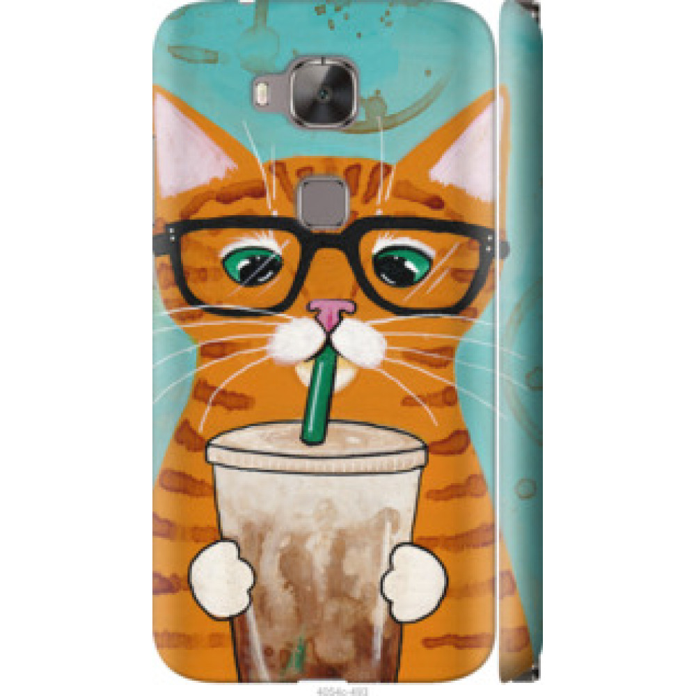 Чехол на Huawei G8 Зеленоглазый кот в очках (4054c-493)