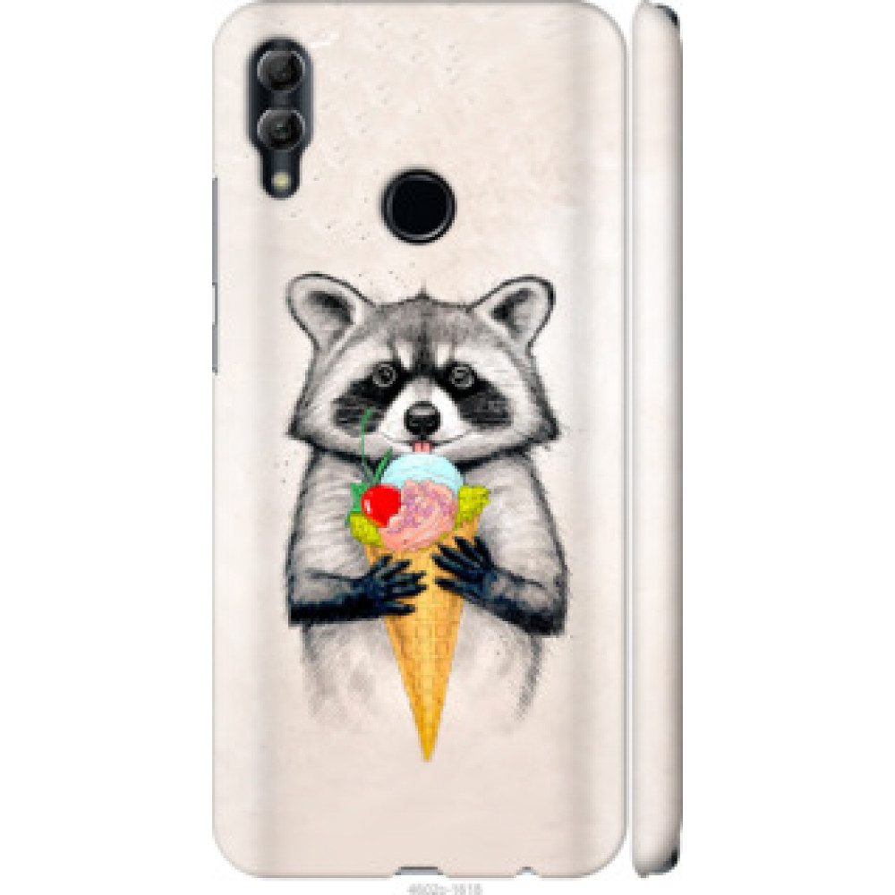 Чехол на Huawei Honor 10 Lite Енотик с мороженым (4602c-1618)