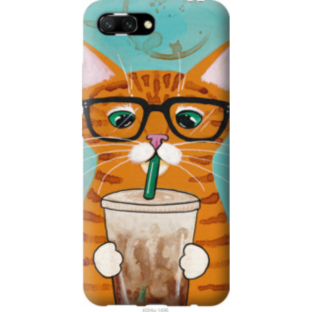 Чехол на Huawei Honor 10 Зеленоглазый кот в очках (4054u-1496)