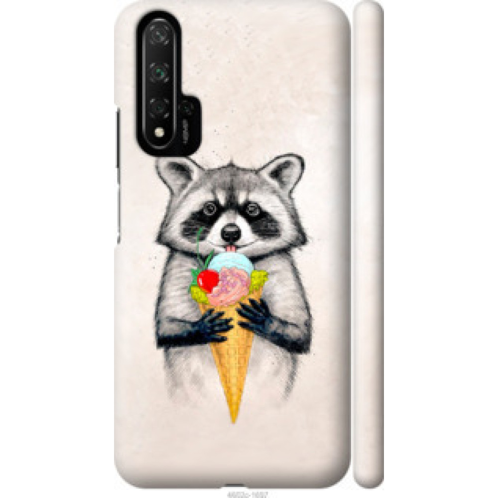 Чехол на Huawei Honor 20 Енотик с мороженым (4602c-1697)