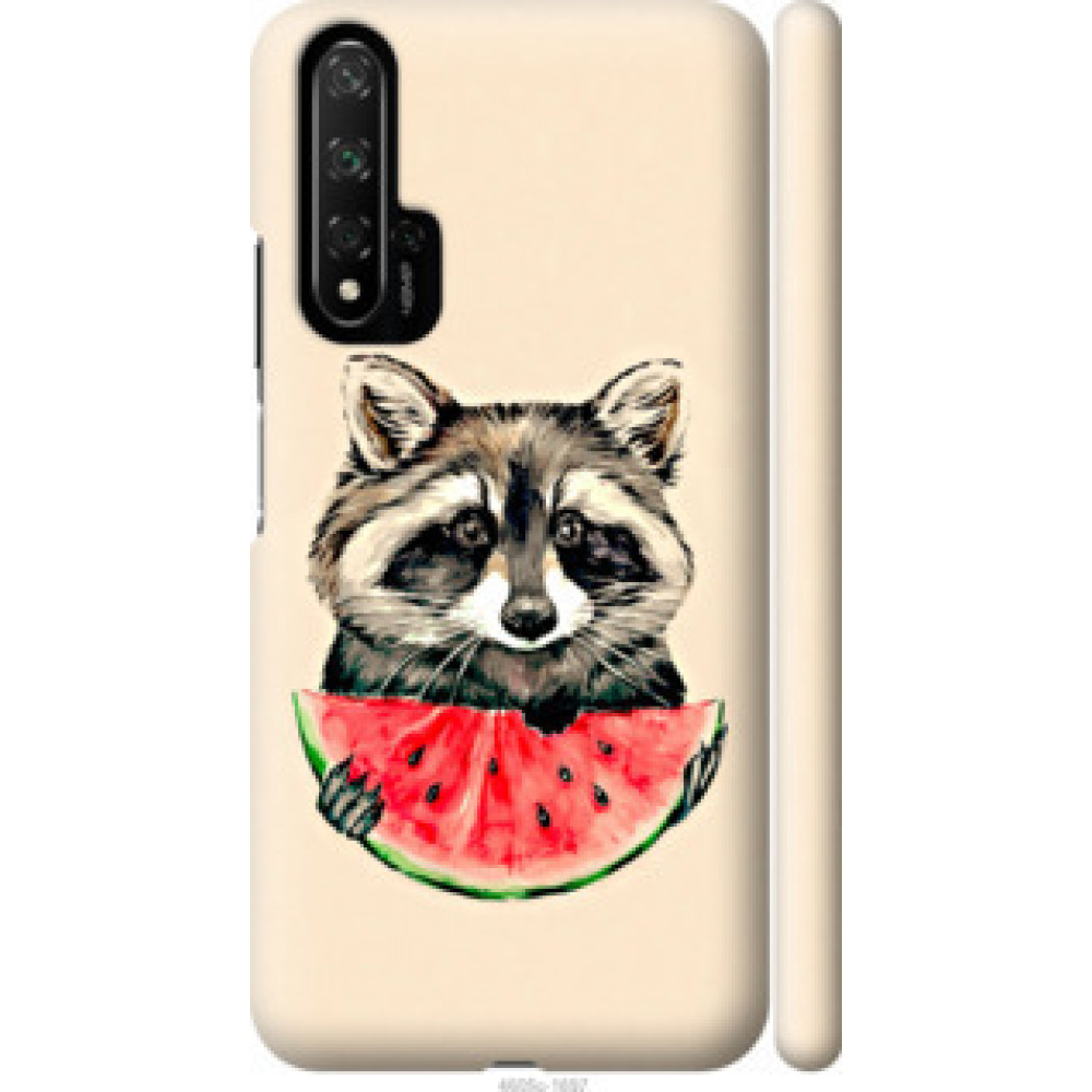 Чехол на Huawei Honor 20 Енотик с арбузом (4605c-1697)