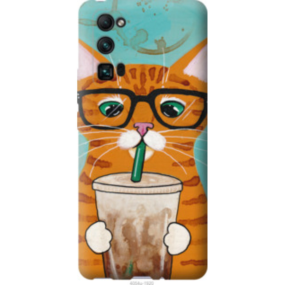 Чехол на Huawei Honor 30 Pro Зеленоглазый кот в очках (4054u-1920)