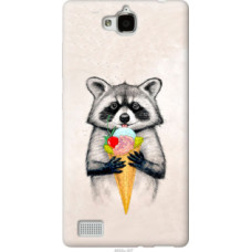 Чехол на Huawei Honor 3C Енотик с мороженым (4602u-307)