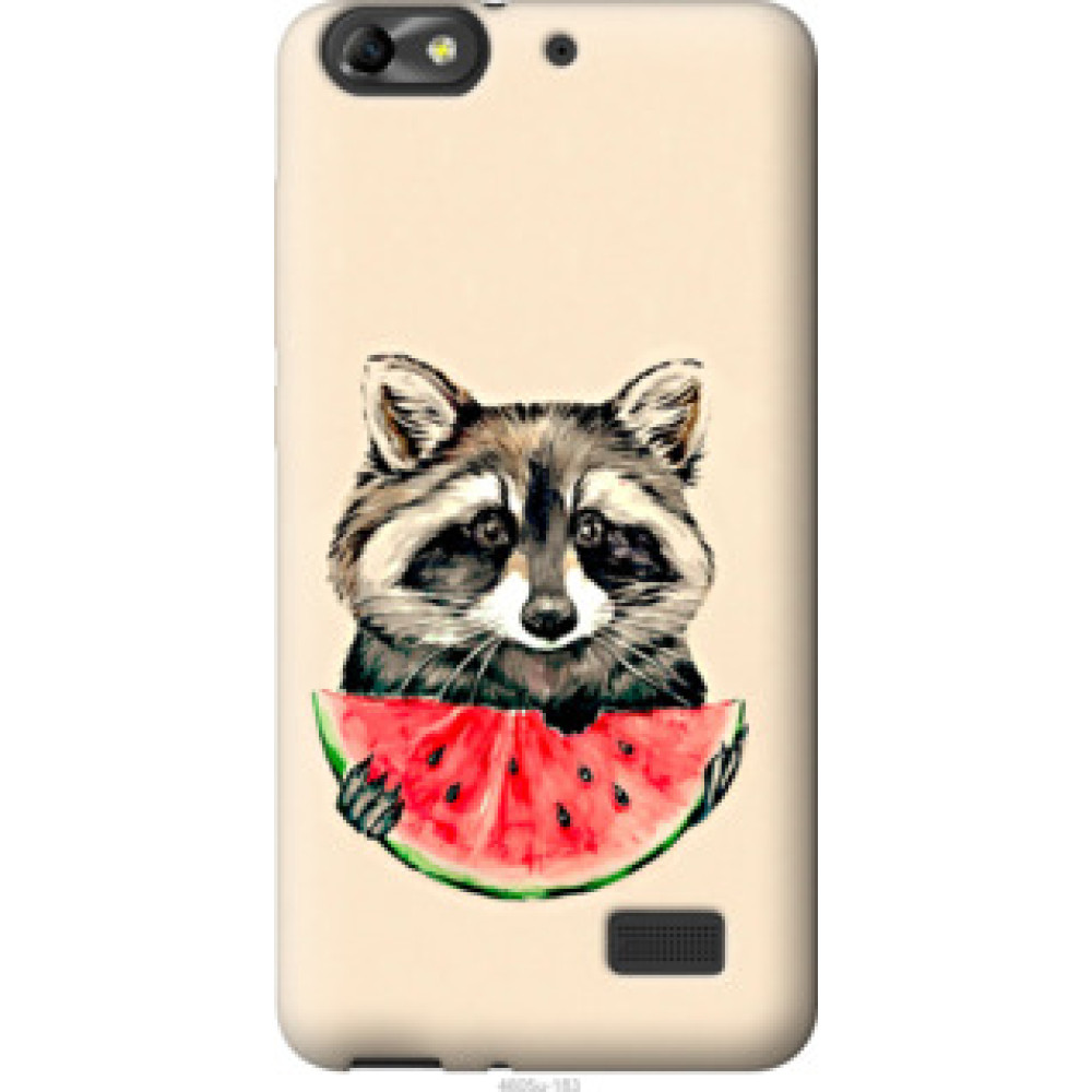 Чехол на Huawei Honor 4C Енотик с арбузом (4605u-183)