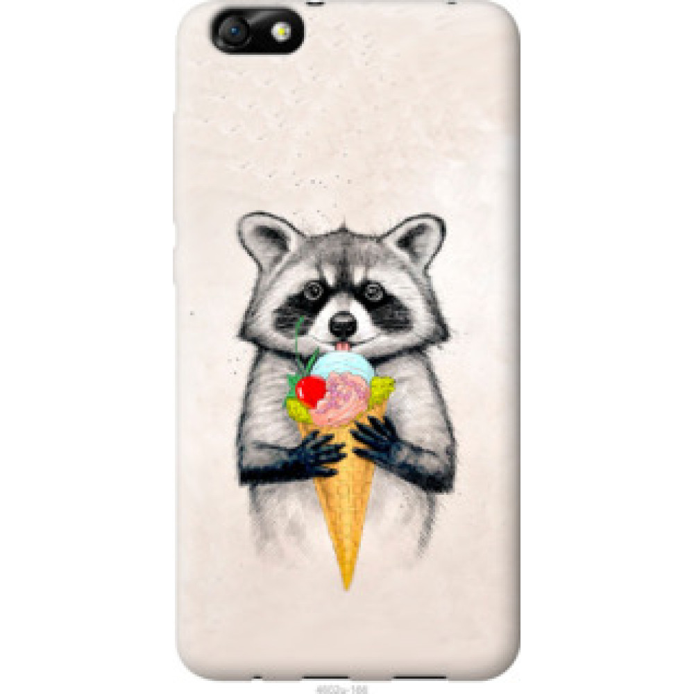 Чохол на Huawei Honor 4X Енотик с мороженым (4602u-166)