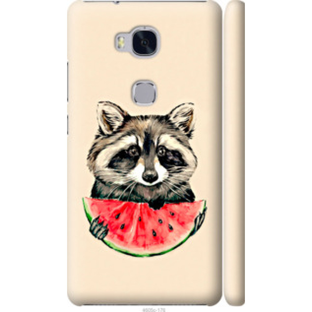 Чехол на Huawei Honor 5X Енотик с арбузом (4605c-176)