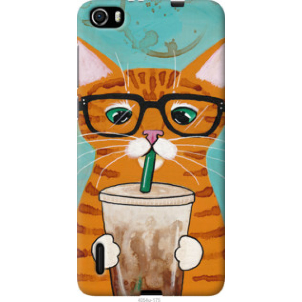 Чехол на Huawei Honor 6 Зеленоглазый кот в очках (4054u-175)