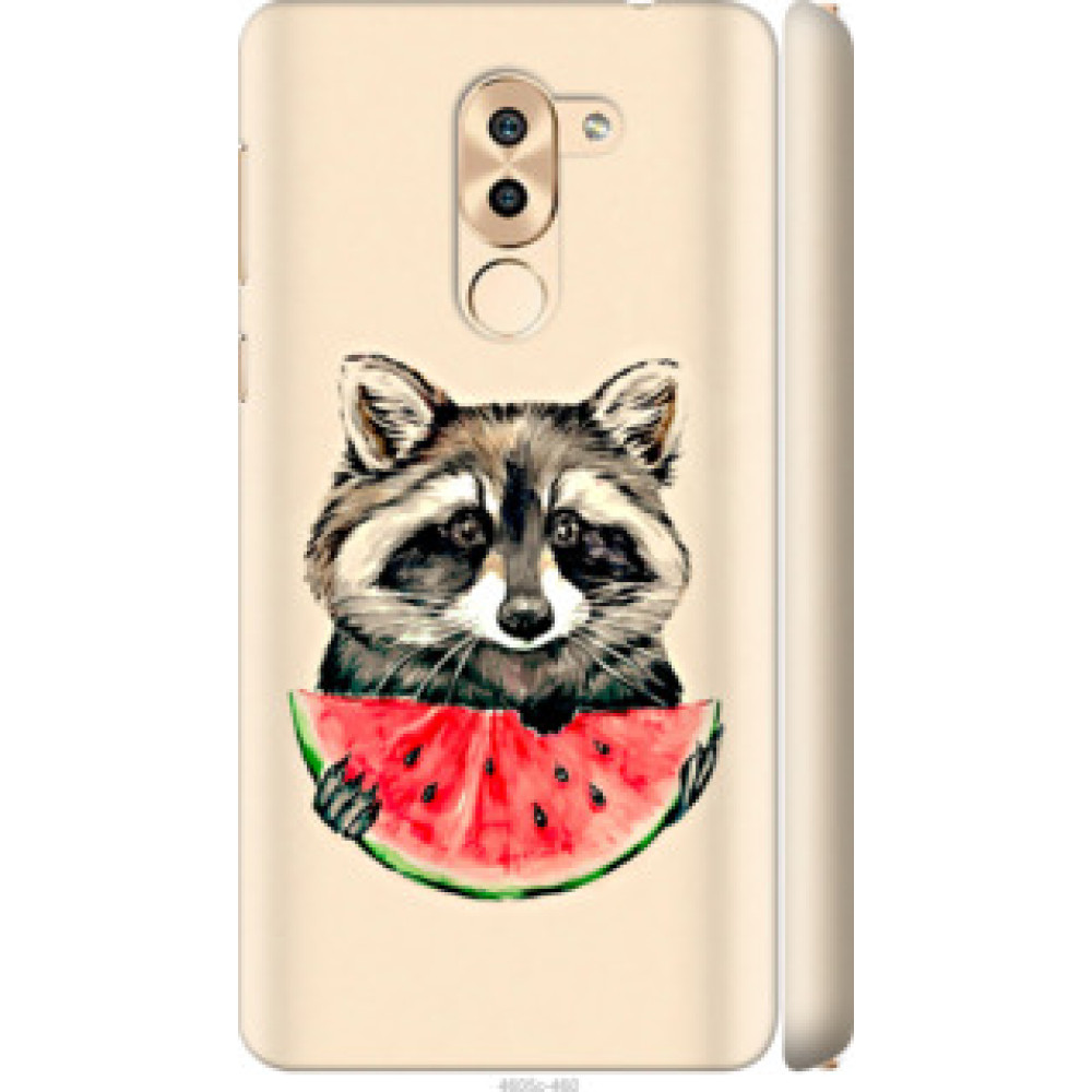 Чехол на Huawei Mate 9 Lite Енотик с арбузом (4605c-474)