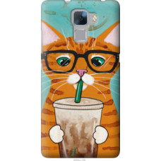 Чехол на Huawei Honor 7 Зеленоглазый кот в очках (4054u-138)