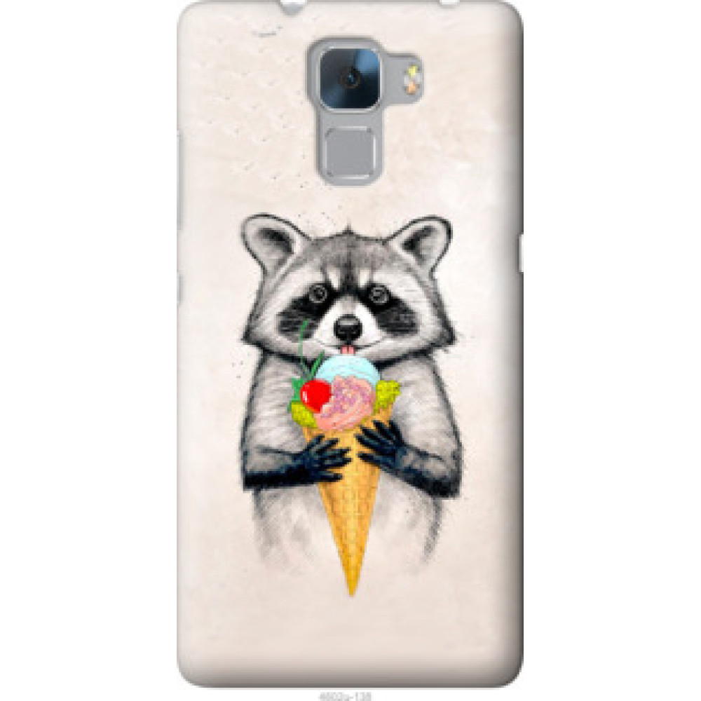 Чехол на Huawei Honor 7 Енотик с мороженым (4602u-138)