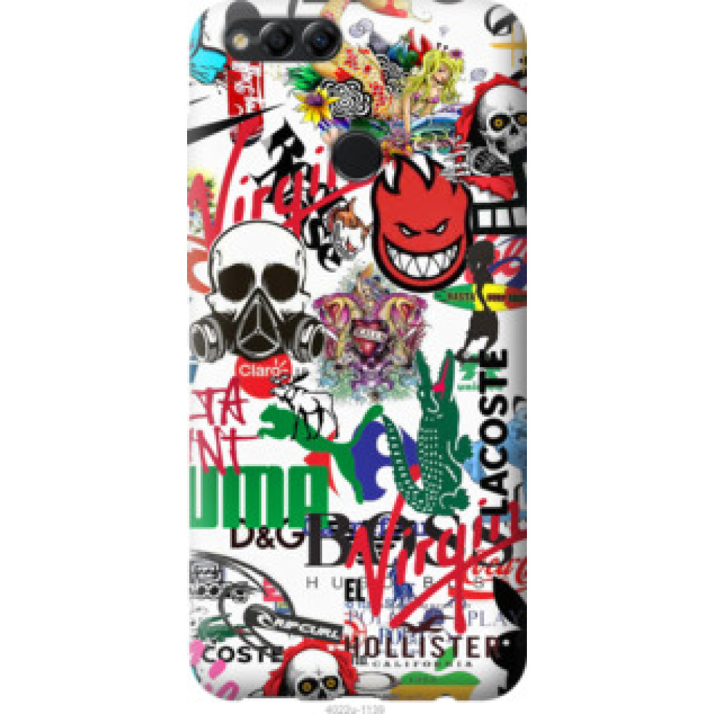 Чехол на Huawei Honor 7X Many different logos (4022u-1139)