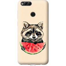 Чехол на Huawei Honor 7X Енотик с арбузом (4605u-1139)