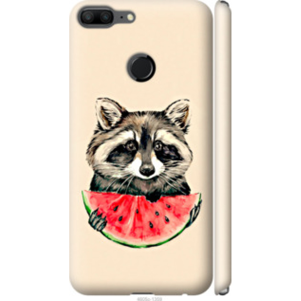 Чехол на Huawei Honor 9 Lite Енотик с арбузом (4605c-1359)