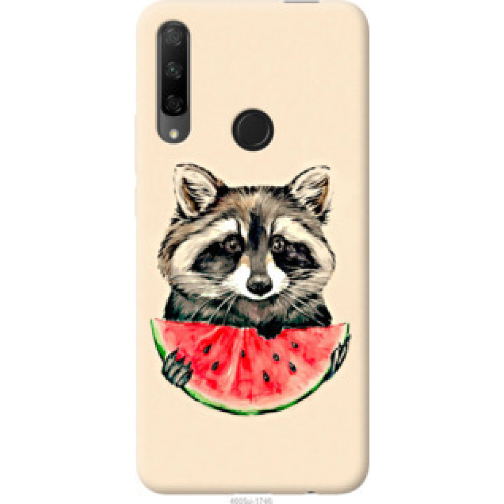 Чохол на Huawei Honor 9X Енотик с арбузом (4605u-1746)
