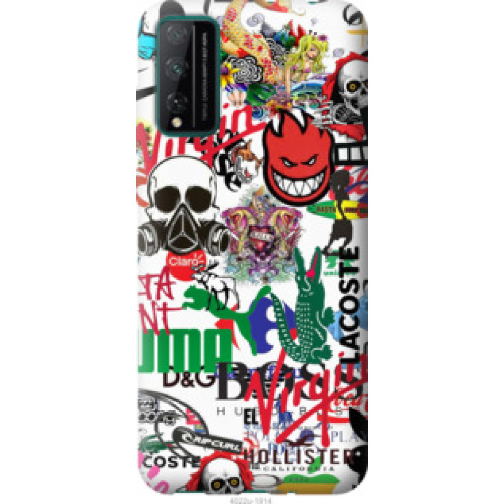 Чехол на Huawei Honor Play 4T Pro Many different logos (4022u-1914)