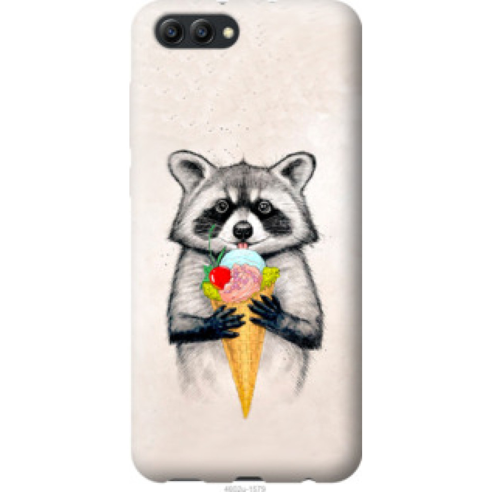 Чехол на Huawei Honor V10 / View 10 Енотик с мороженым (4602u-1579)