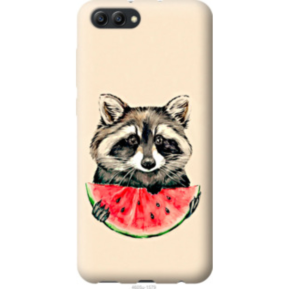 Чехол на Huawei Honor V10 / View 10 Енотик с арбузом (4605u-1579)
