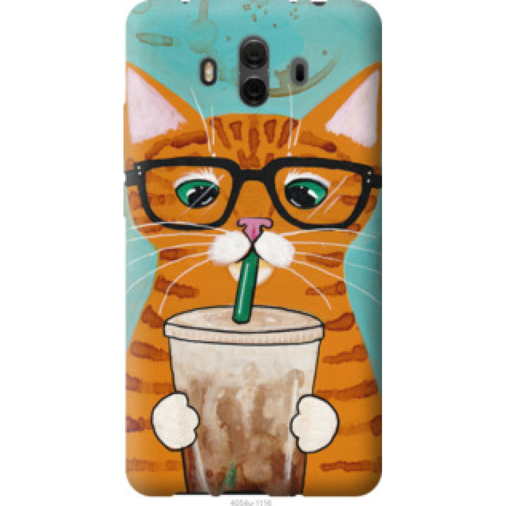 Чехол на Huawei Mate 10 Зеленоглазый кот в очках (4054u-1116)
